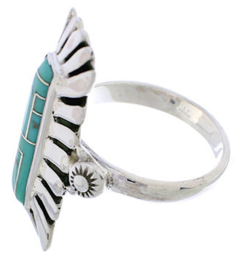 Southwest Turquoise And Silver Ring Size 8-1/2 EX42893